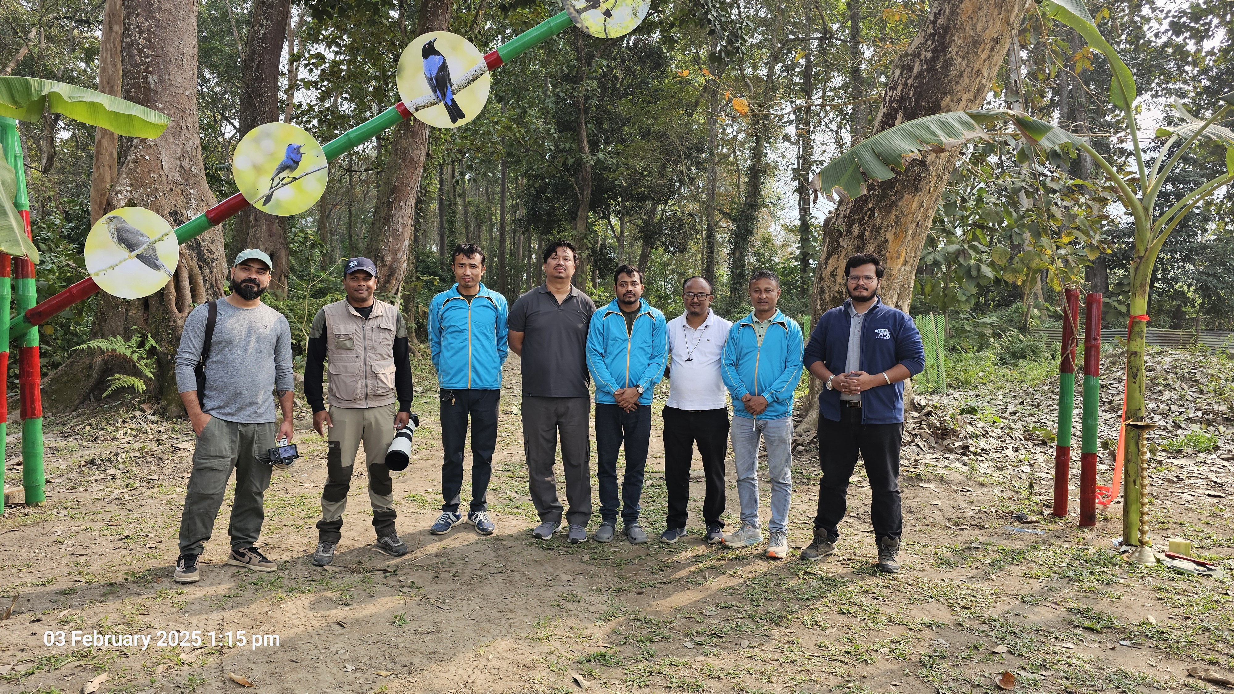 Birding guides and ranger at the Panbari gate in Kaziranga