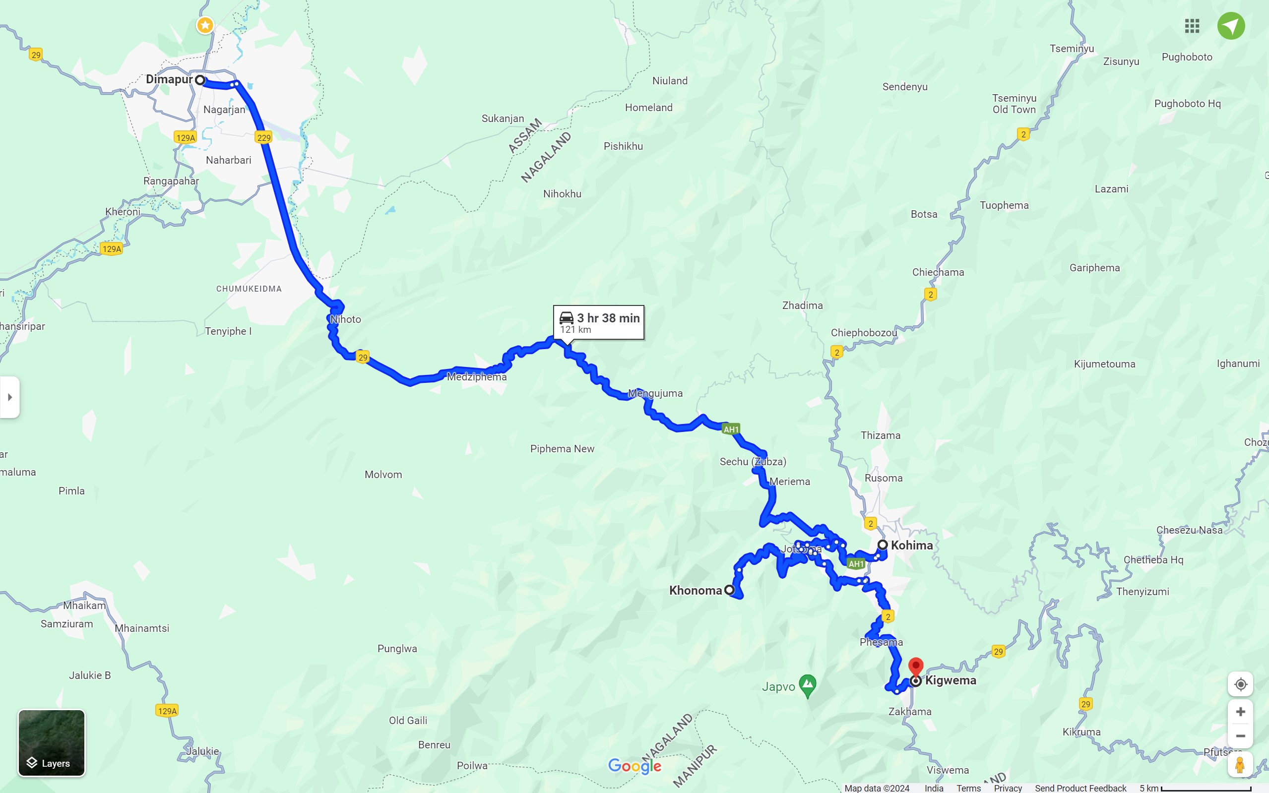 Nagaland's Hidden Gems 7 Days 6 Nights Route Plan